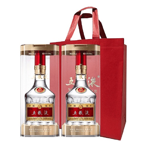 五粮液 52度500ml*2瓶 普五第八代浓香型白酒 (含双瓶装礼袋)