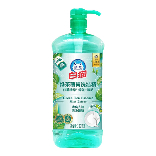 白猫 绿茶薄荷洗洁精1.02kg(茶系列)*1瓶